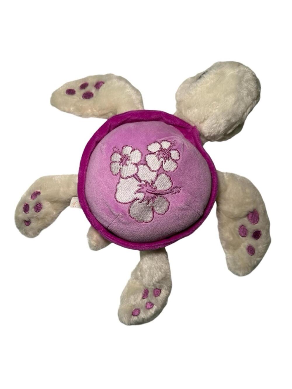 Keel Toys Purple Magenta Cute Tropical Flowers Sea Turtle Plush Stuffed Animal